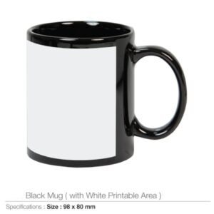 Mugs in Black with White Printable area 801