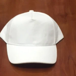 Kids White Cotton Cap