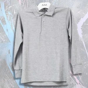 Light Gray Full Sleeves Polo