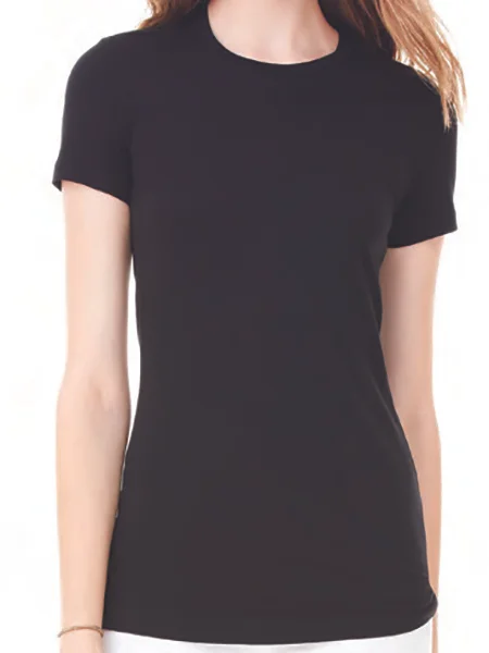 Round Neck Black Cotton