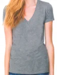 V Neck Cotton Gray