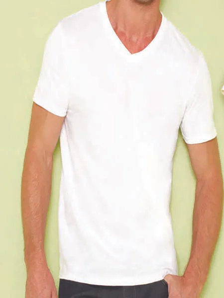 V Neck Cotton White